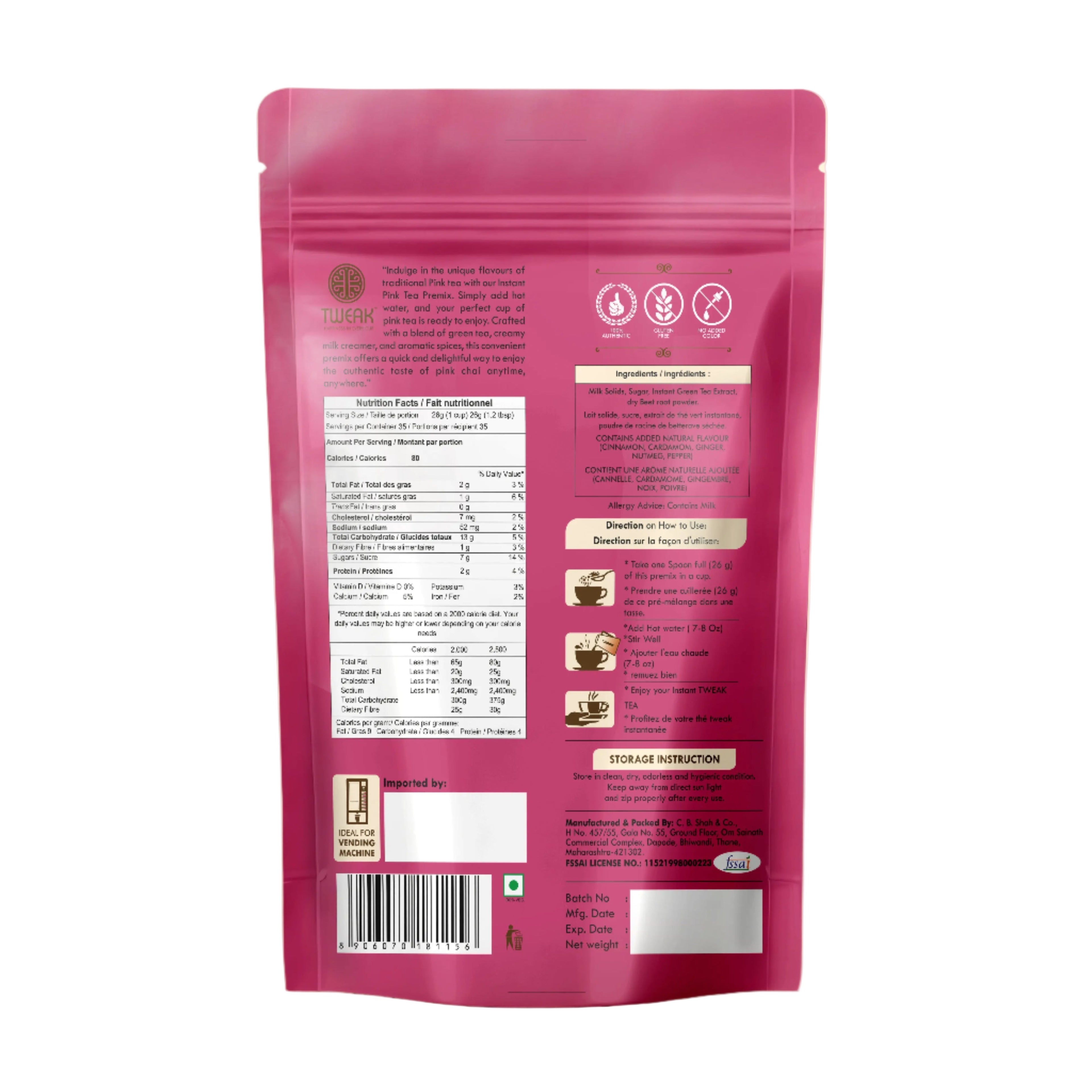 Kashmiri Pink Chai (250g) - Instant Chai Premix