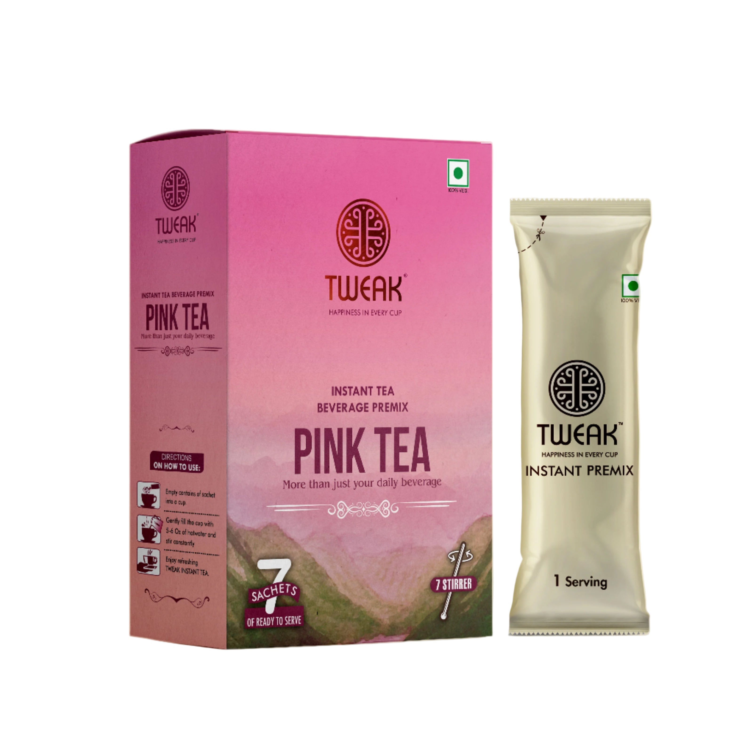 Kashmiri Pink Tea Sachets (7 × 20g Pack)