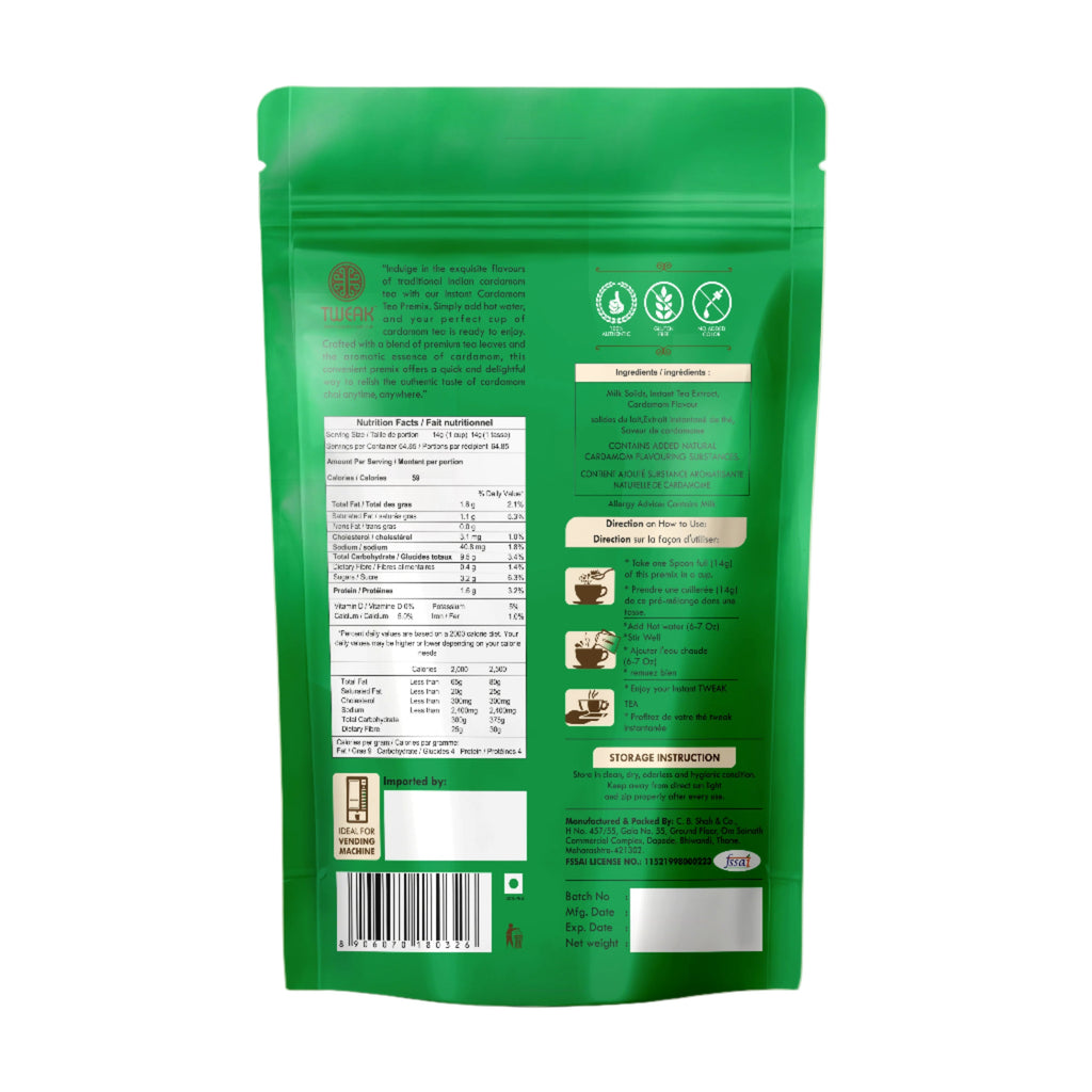 Cardamom Chai (250g) No Sugar - Instant Chai Premix