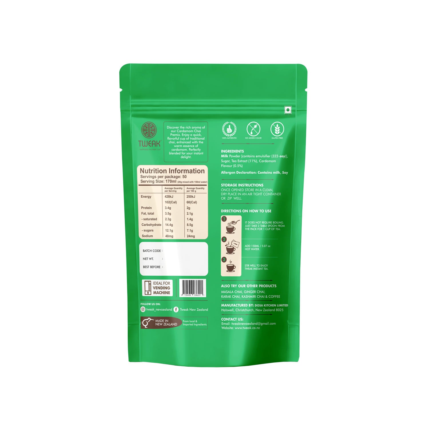 Tweak Cardamom Tea - Lift Your Senses - Tweak