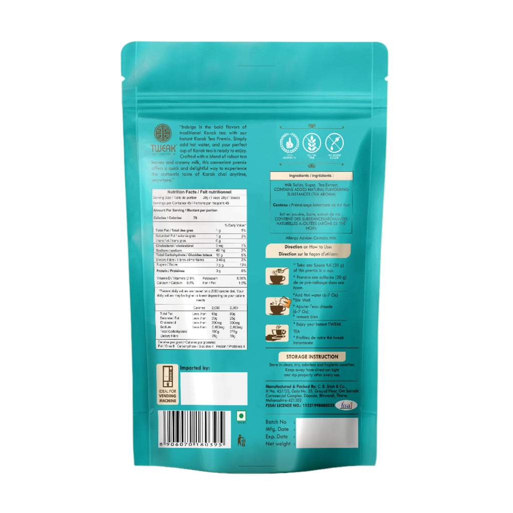 Karak Tea (250g) Low Sugar - Instant Chai Premix